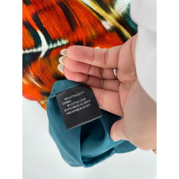 Lafayette 148 Teal Peplum Bodice Abstract Geometric Dress Size 6 Sleeveless - Picture 8 of 8